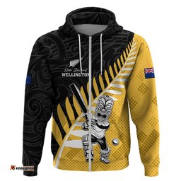custom new zealand wellington cricket hoodie with maori pattern