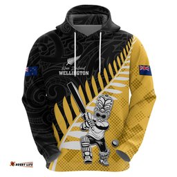 custom new zealand wellington cricket hoodie with maori pattern