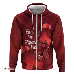 australia aids awareness month hoodie take the rights path aboriginal art