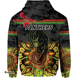 penrith panthers anzac zip up and pullover hoodie indigenous vibes black