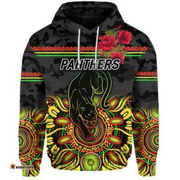 penrith panthers anzac zip up and pullover hoodie indigenous vibes black