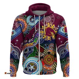 personalised broncos naidoc week 2024 hoodie australia aboriginal dot painting