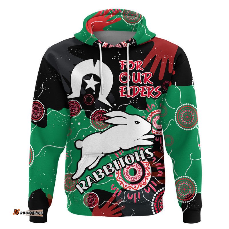 custom personalised rabbitohs rugby naidoc zip up and pullover hoodie torres strait aboriginal
