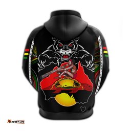 panthers black zip hoodie aboriginal special map