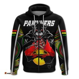panthers black zip hoodie aboriginal special map