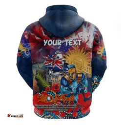 personalised australia rugby titans anzac hoodie gold coast scratch style