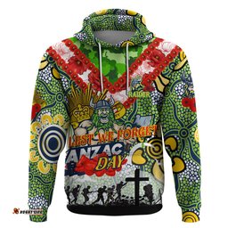 personalised raiders anzac day hoodie aboriginal rising sun