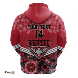custom essendon football christmas hoodie merry xmas mix aboriginal art
