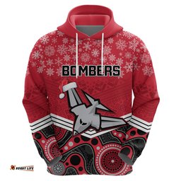 custom essendon football christmas hoodie merry xmas mix aboriginal art