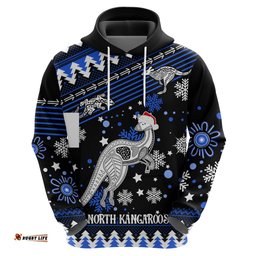 custom north kangaroos football hoodie roos christmas vibe