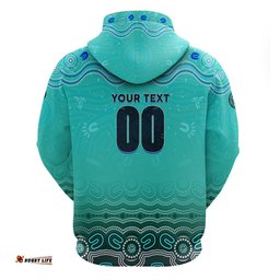 personalised australia matildas hoodie tillies aboriginal simple turquoise