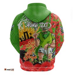 personalised mascot raiders anzac hoodie lest we forget