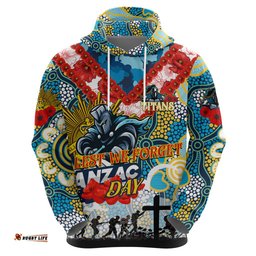 personalised titans anzac day hoodie aboriginal rising sun