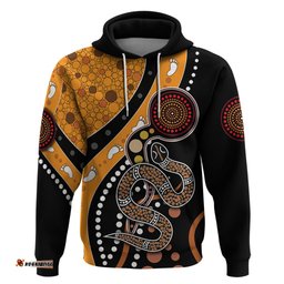 aboriginal snake pattern dot art hoodie
