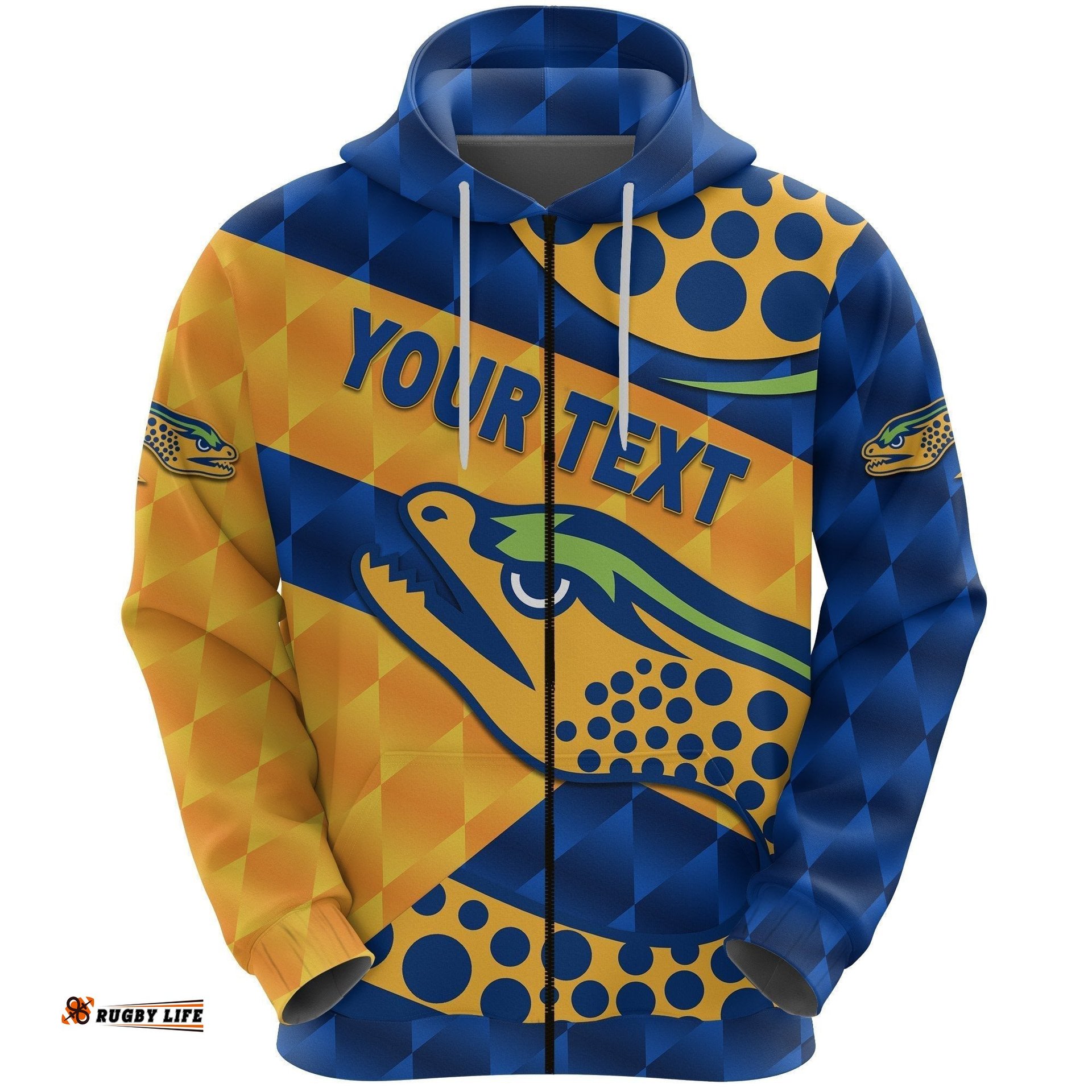 custom personalised parramatta zip hoodie eels sporty style
