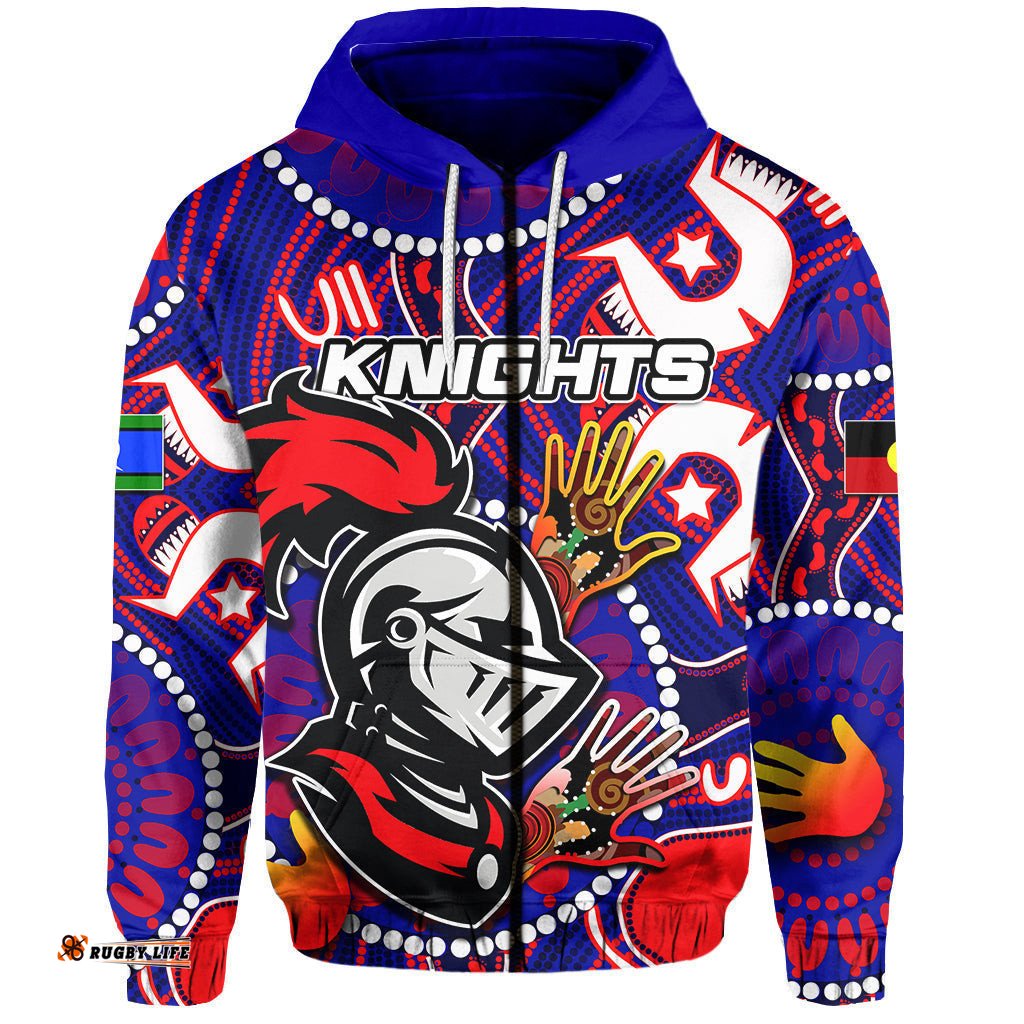 custom personalised naidoc knights zip hoodie naidoc patterns no2