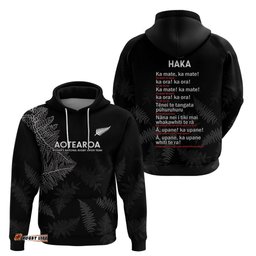 new zealand haka rugby hoodie 2024 pacific go black silver fern