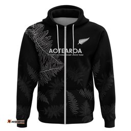 new zealand haka rugby hoodie 2024 pacific go black silver fern