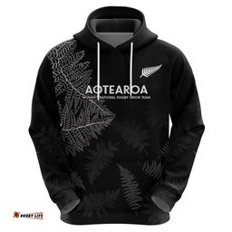 new zealand haka rugby hoodie 2024 pacific go black silver fern