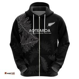 new zealand haka rugby hoodie 2024 pacific go black silver fern