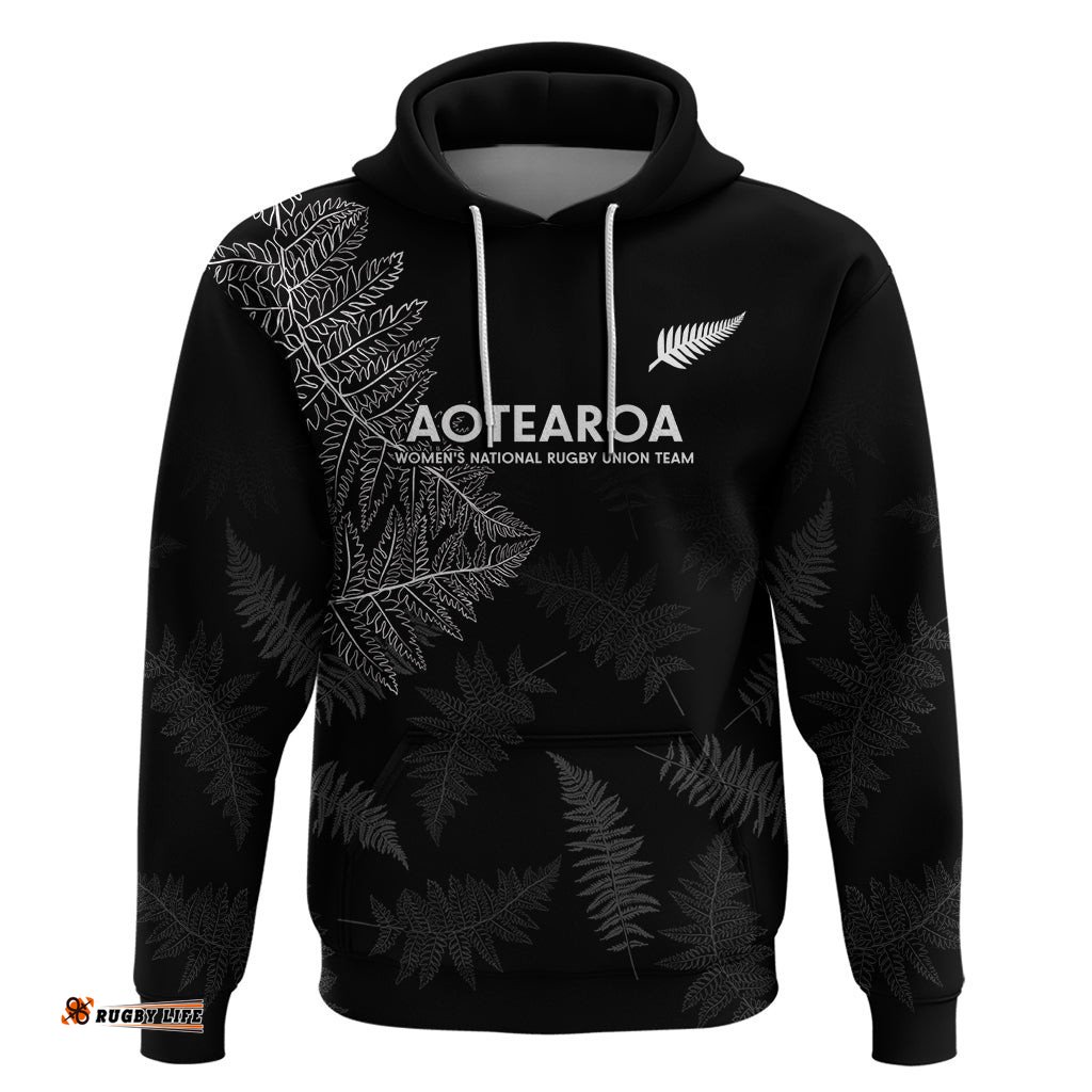 new zealand haka rugby hoodie 2024 pacific go black silver fern