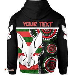 custom personalised rabbitohs zip hoodie indigenous