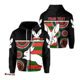 custom personalised rabbitohs zip hoodie indigenous