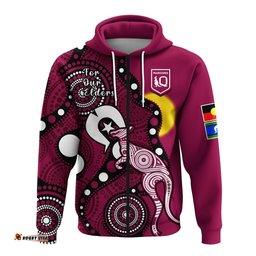 maroons rugby naidoc hoodie qld for our elders indigenous art