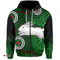 rabbitohs indigenous zip hoodie simple green