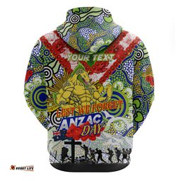 personalised eels anzac day hoodie aboriginal rising sun