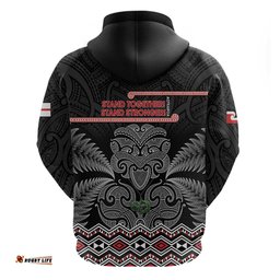 aotearoa toitu te tiriti hoodie stand together stand stronger nz tiki
