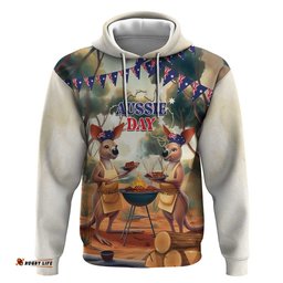 kangaroos australia day hoodie its barbecue time