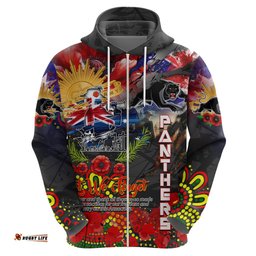 personalised australia rugby panthers anzac hoodie penrith scratch style