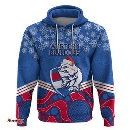 custom bulldogs football christmas hoodie merry xmas mix aboriginal art