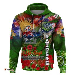 personalised australia rugby raiders anzac hoodie canberra scratch style