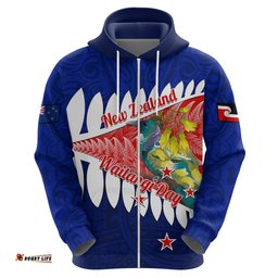new zealand waitangi day hoodie nz maori tui bird with kowhai flowers