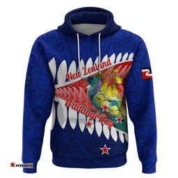 new zealand waitangi day hoodie nz maori tui bird with kowhai flowers