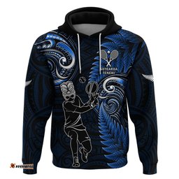 new zealand tiki tennis hoodie 2024 aotearoa tenehi maori silver fern blue