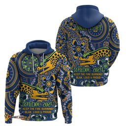 personalised eels naidoc week 2024 hoodie aboriginal fire burning sparks