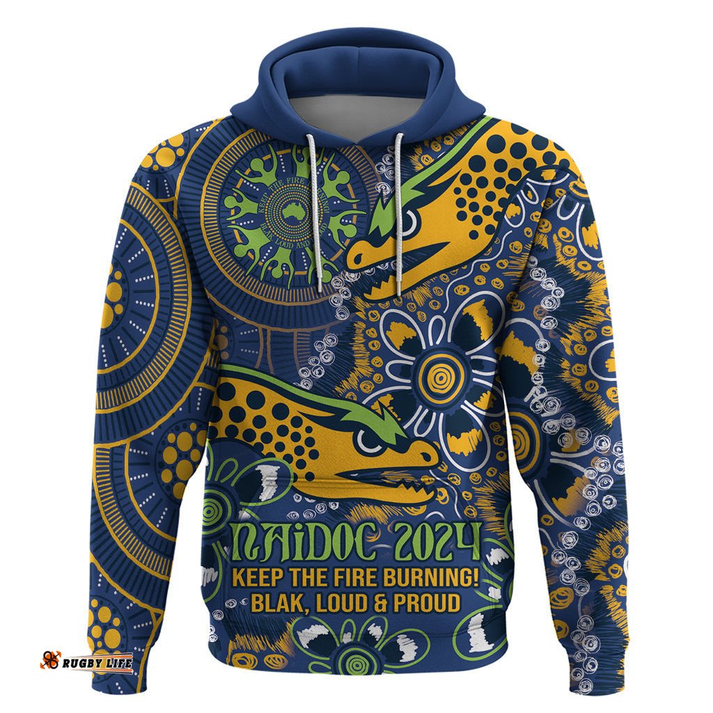 personalised eels naidoc week 2024 hoodie aboriginal fire burning sparks