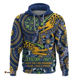 personalised eels naidoc week 2024 hoodie aboriginal fire burning sparks