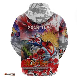 personalised australia rugby dragons anzac hoodie st george illawarra scratch style