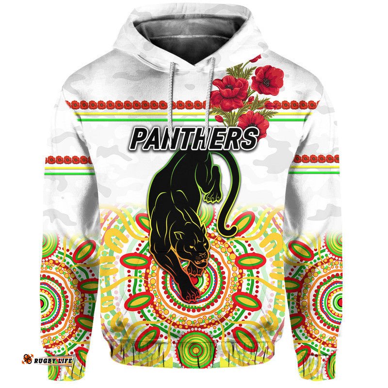 penrith panthers anzac zip up and pullover hoodie indigenous vibes white