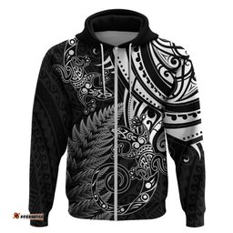 new zealand lizard hoodie silver fern aotearoa maori