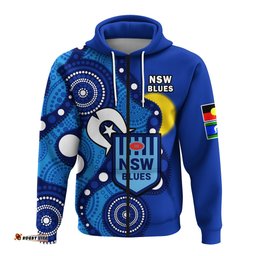 custom text and number blues rugby naidoc hoodie nsw for our elders indigenous art