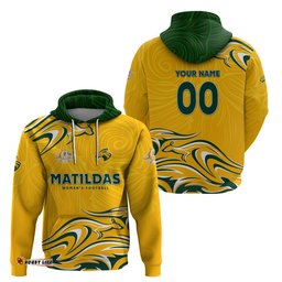 personalised australia soccer matildas hoodie kangaroo tornado yellow