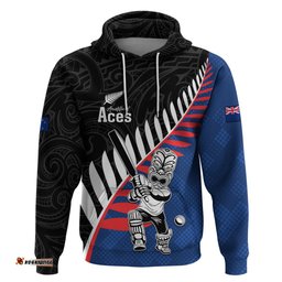custom new zealand auckland cricket hoodie with maori pattern