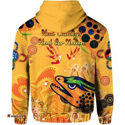 custom personalised parramatta zip hoodie eels indigenous naidoc heal country heal our nation gold 04