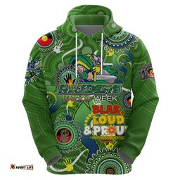 personalised naidoc week 2024 raiders hoodie australia fire burning