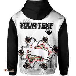 custom personalised south sydney rabbitohs zip hoodie aboriginal hand